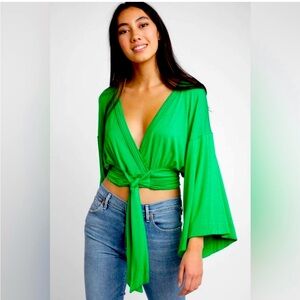 Free People ‘it’s a wrap’ green tunic